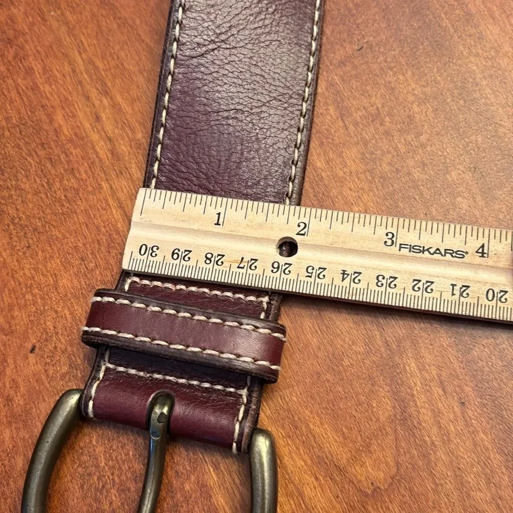 NEW. Fossil Key Grommets Brown Leather Belt - M